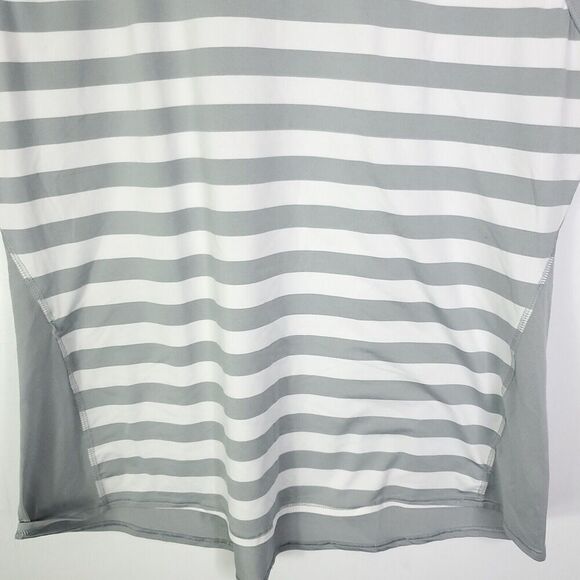 Athleta Top Womens L Ocean Stripe Chi Muscle Tank Workout Yoga Running Lifting - Picture 3 of 8